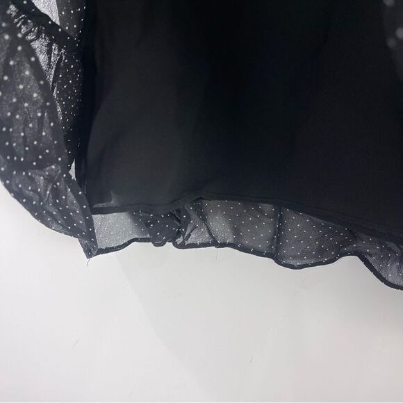 Joie Black Polka Dot Sleeveless Ruffle Blouse 100% Silk Women's Size Small - Picture 9 of 9